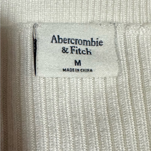 Y2K Abercrombie & Fitch Bodysuit | Ivory Ribbed Knit | Long Sleeve Scoop Neck - Picture 12 of 15